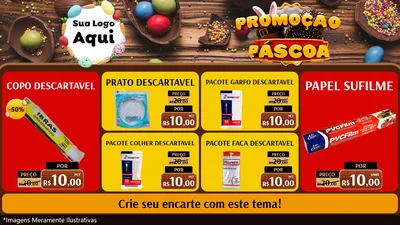 Modelo de TV para TV Horizontal com o tema Promoção Páscoa para Embalagens