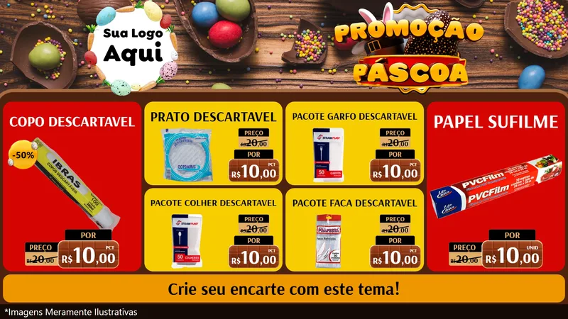 Modelo de TV para TV Horizontal com o tema Promoção Páscoa para Embalagens