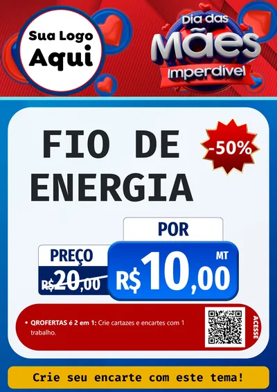 Modelo de Cartaz para Cartaz A4 Vertical com o tema Dia Das Mães Imperdível para Materiais Elétricos