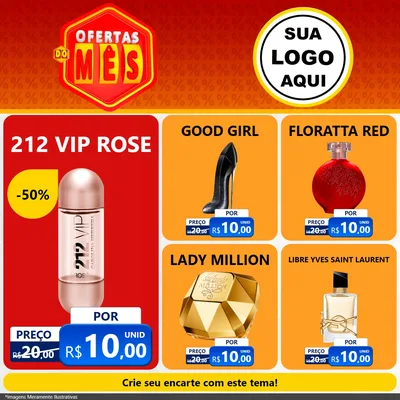 Modelo de Rede Social para Feed Facebook com o tema Ofertas do Mês para Perfumes