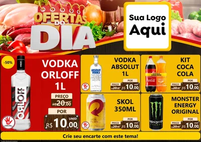 Modelo de Encarte para Encarte A4 Horizontal com o tema Ofertas do Dia para Distribuidora de bebidas