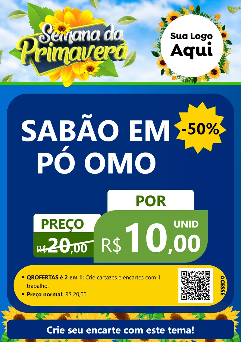 Modelo de Cartaz para Cartaz A4 Vertical com o tema Semana da Primavera para Produtos de Limpeza