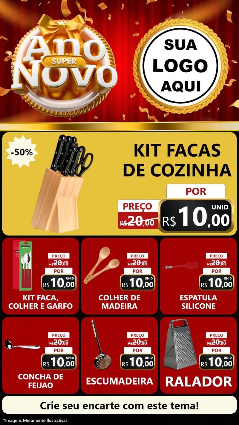 Modelo de Rede Social para Stories com o tema Super Ano Novo para Utilidades Domésticas