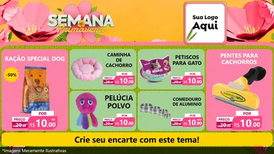 Modelo de TV para TV Horizontal com o tema Semana da Primavera para Pet Shop