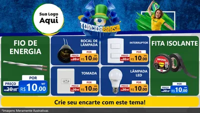 Modelo de TV para TV Horizontal com o tema Torcida Brasil - Copa para Materiais Elétricos
