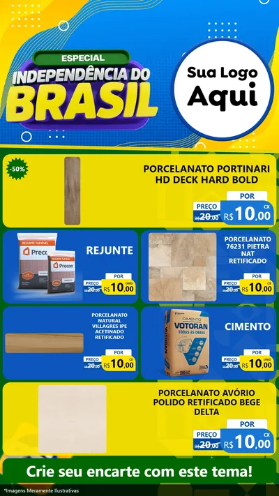 Modelo de TV para TV Vertical com o tema Especial Independência do Brasil para Pisos e revestimentos