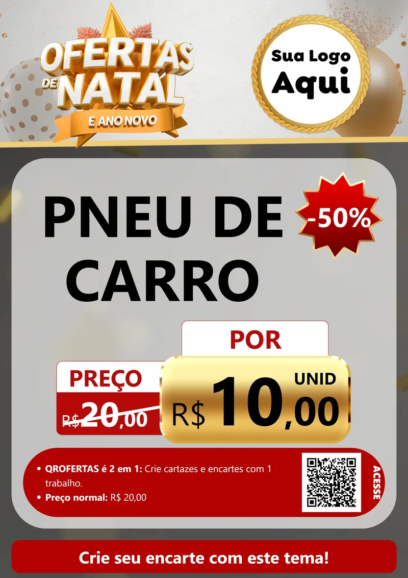 Modelo de Cartaz para Cartaz A4 Vertical com o tema Ofertas De Natal E Ano Novo para Auto peças