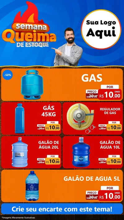 Modelo de TV para TV Vertical com o tema Semana Queima de Estoque para Água e gás