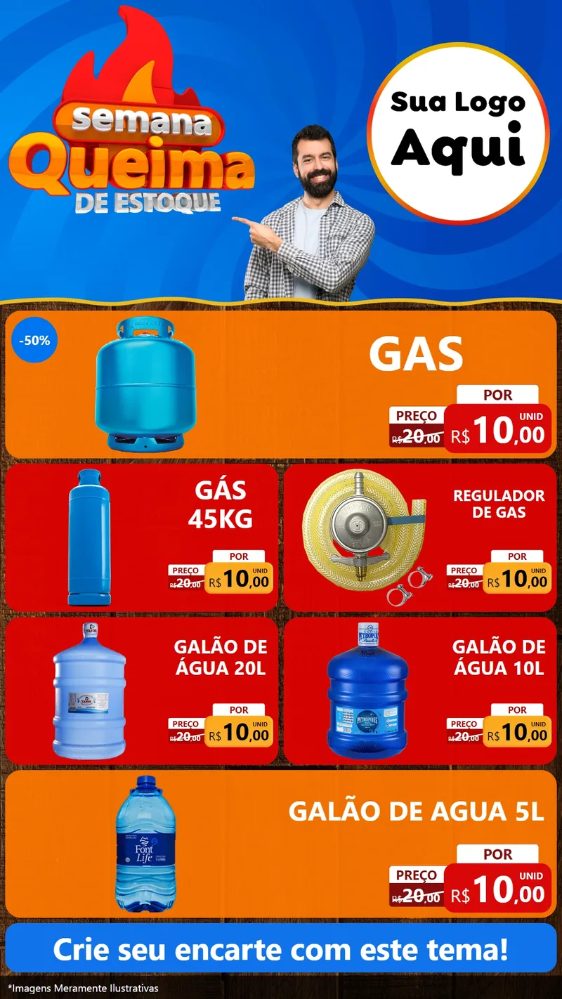 Modelo de TV para TV Vertical com o tema Semana Queima de Estoque para Água e gás