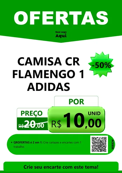 Modelo de Cartaz para Cartaz A4 Vertical com o tema Ofertas Verde Cartaz para Roupas e acessórios