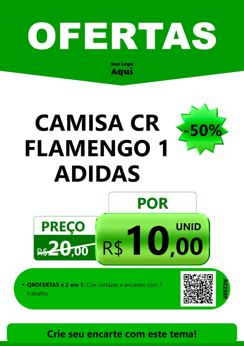 Modelo de Cartaz para Cartaz A4 Vertical com o tema Ofertas Verde Cartaz para Roupas e acessórios