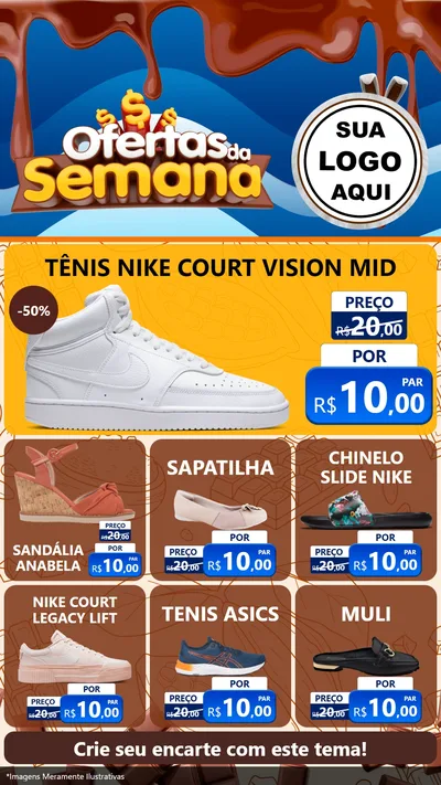 Modelo de Rede Social para Stories com o tema Ofertas da Semana - Páscoa para Calçados