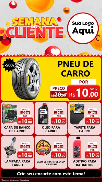 Modelo de Rede Social para Stories com o tema Semana do Cliente para Auto peças