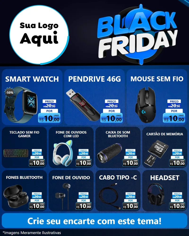 Modelo de Rede Social para Feed Instagram com o tema Black Friday para Informática