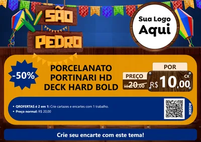 Modelo de Cartaz para Cartaz A4 Horizontal com o tema São Pedro para Pisos e revestimentos
