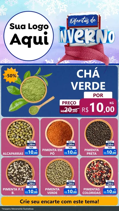 Modelo de Rede Social para Stories com o tema Ofertas de Inverno para Produtos Naturais