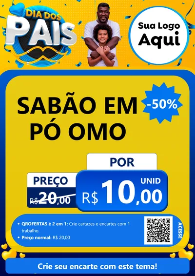 Modelo de Cartaz para Cartaz A4 Vertical com o tema Dia dos Pais para Produtos de Limpeza