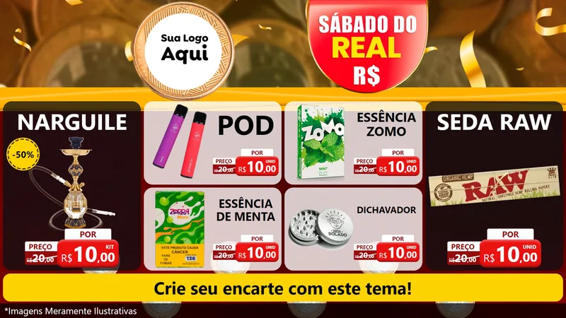 Modelo de TV para TV Horizontal com o tema Sábado do Real para Tabacaria
