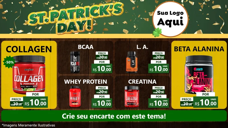 Modelo de TV para TV Horizontal com o tema St Patriks Day para Suplementos alimentares