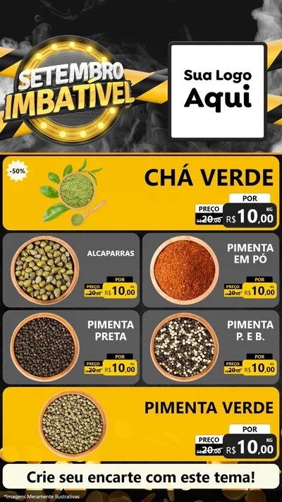 Modelo de TV para TV Vertical com o tema Setembro Imbatível para Produtos Naturais