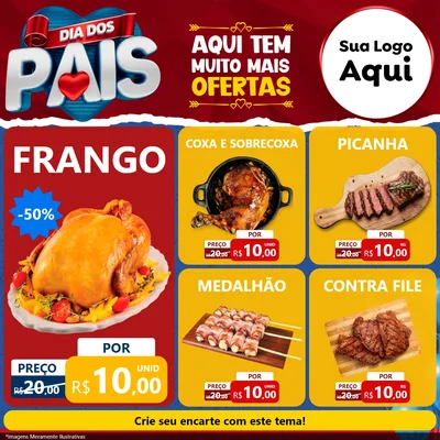 Modelo de Rede Social para Feed Facebook com o tema Dia dos Pais para Assados