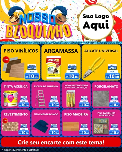 Modelo de Rede Social para Feed Instagram com o tema Nosso Bloquinho para Material para Construção