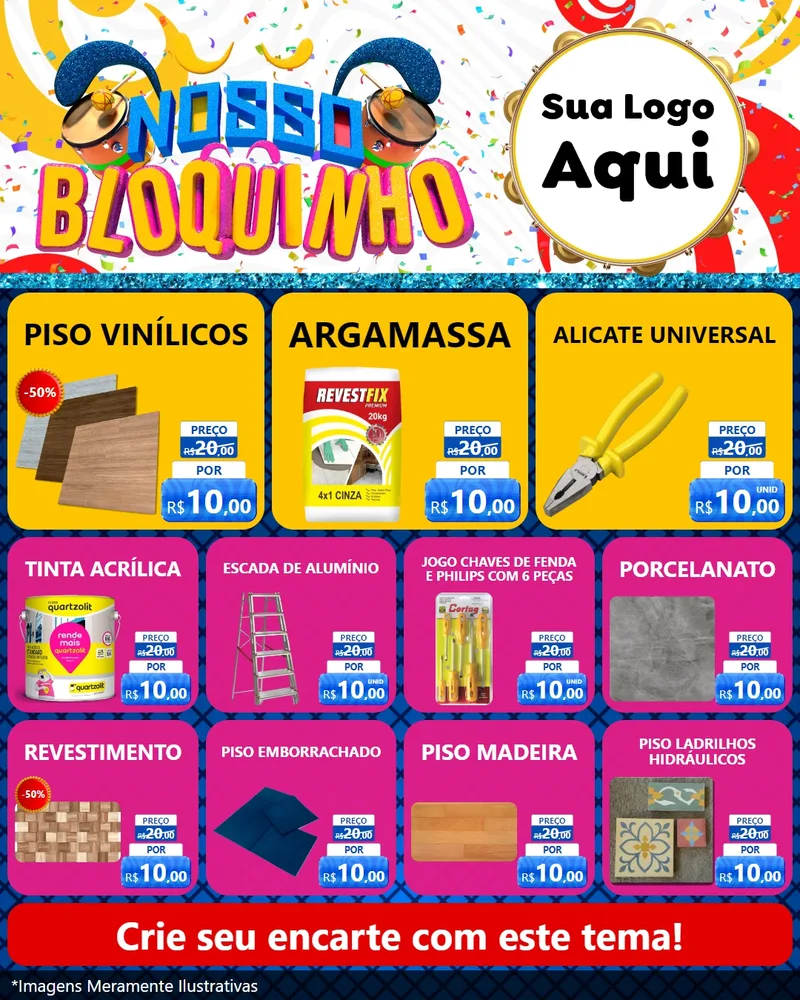 Modelo de Rede Social para Feed Instagram com o tema Nosso Bloquinho para Material para Construção