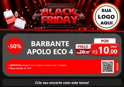 Modelo de Cartaz para Cartaz A4 Horizontal com o tema Black Friday para Armarinho e Aviamentos