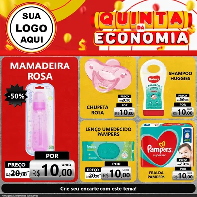 Modelo de Rede Social para Feed Facebook com o tema Quinta da Economia para Bebês