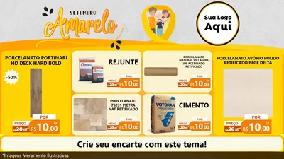 Modelo de TV para TV Horizontal com o tema Setembro Amarelo para Pisos e revestimentos