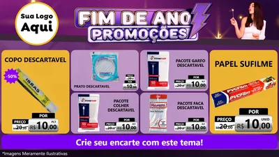 Modelo de TV para TV Horizontal com o tema Fim de Ano Promoções para Embalagens