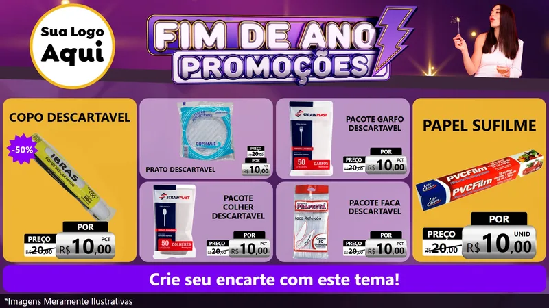Modelo de TV para TV Horizontal com o tema Fim de Ano Promoções para Embalagens