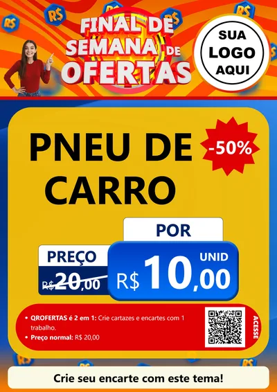 Modelo de Cartaz para Cartaz A4 Vertical com o tema Final de Semana de Ofertas para Auto peças
