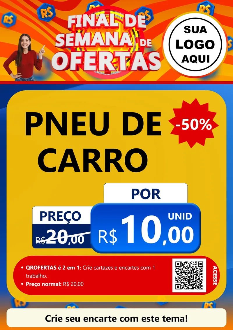Modelo de Cartaz para Cartaz A4 Vertical com o tema Final de Semana de Ofertas para Auto peças