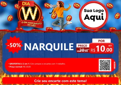 Modelo de Cartaz para Cartaz A4 Horizontal com o tema Dia W - O Dia Mais Barato Do Mês para Tabacaria