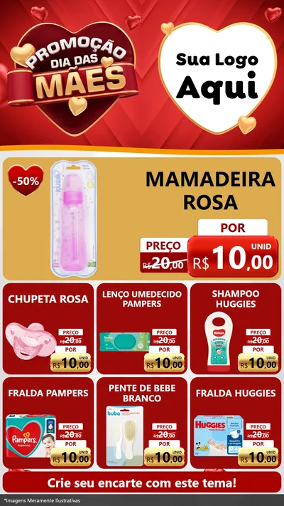 Modelo de Rede Social para Stories com o tema Promoção Dia das Mães para Bebês