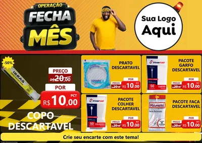 Modelo de Encarte para Encarte A4 Horizontal com o tema Operação Fecha Mês para Embalagens