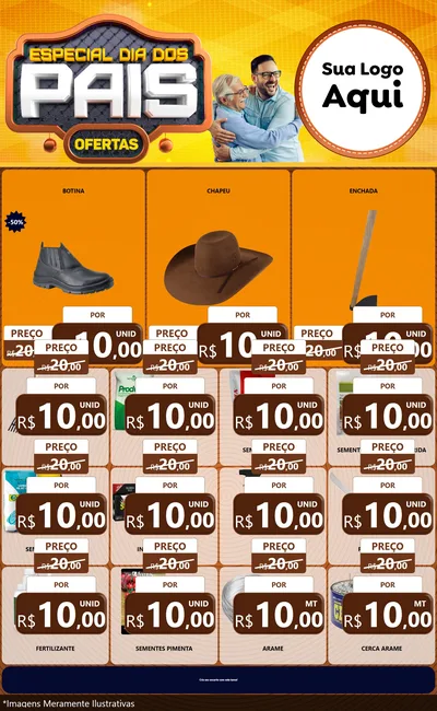Modelo de Encarte para Encarte Grande com o tema Especial Dia dos Pais para Agropecuária