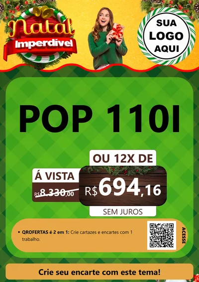 Modelo de Cartaz para Cartaz A4 Vertical com o tema Natal Imperdível para Concessionaria de Motos