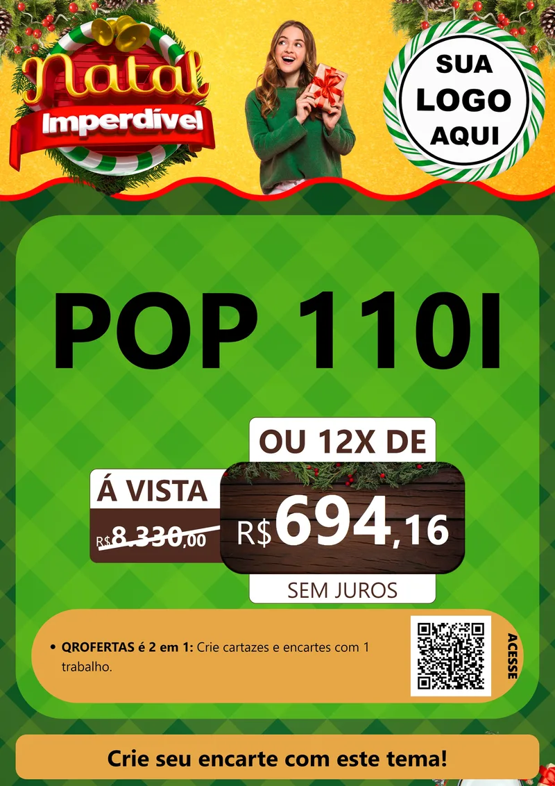 Modelo de Cartaz para Cartaz A4 Vertical com o tema Natal Imperdível para Concessionaria de Motos