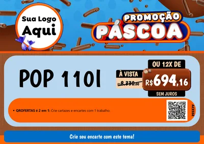 Modelo de Cartaz para Cartaz A4 Horizontal com o tema Promoção Páscoa para Concessionaria de Motos