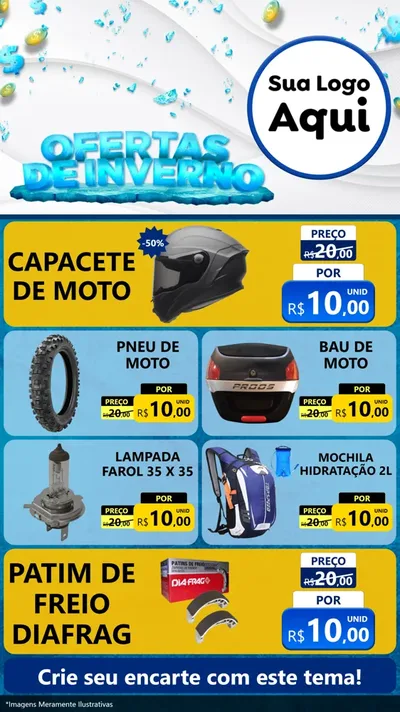Modelo de TV para TV Vertical com o tema Ofertas de Inverno para Moto peças
