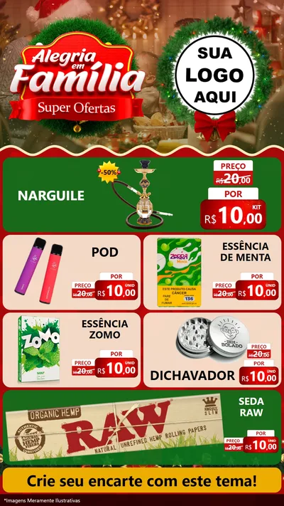 Modelo de TV para TV Vertical com o tema Alegria Em Família - Super Ofertas para Tabacaria