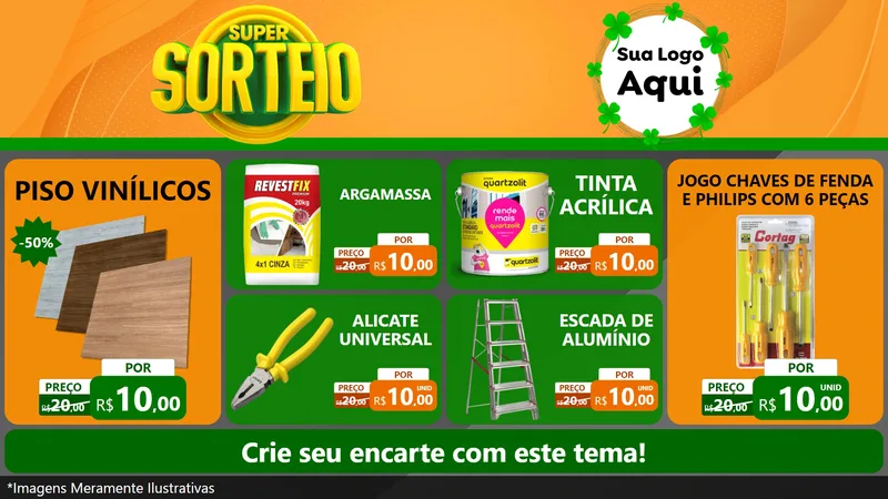 Modelo de TV para TV Horizontal com o tema Super Sorteio para Material para Construção