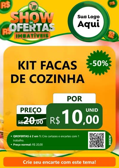 Modelo de Cartaz para Cartaz A4 Vertical com o tema Show de Ofertas Imbatíveis para Utilidades Domésticas