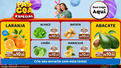 Modelo de TV para TV Horizontal com o tema Páscoa Especial para Hortifrúti