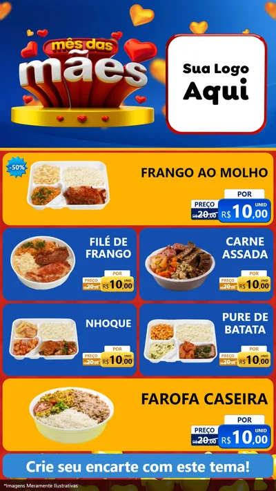 Modelo de TV para TV Vertical com o tema Mês das Mães para Restaurante