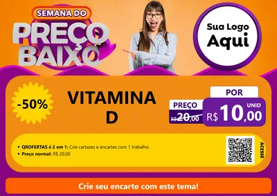 Modelo de Cartaz para Cartaz A4 Horizontal com o tema Semana do Preço Baixo para Farmácia