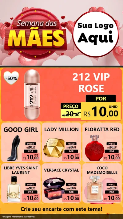Modelo de Rede Social para Stories com o tema Semana das Mães para Perfumes