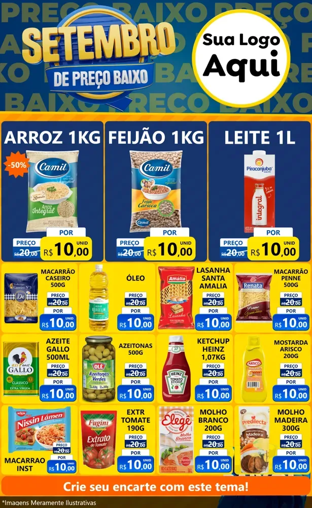 Modelo de Encarte para Encarte Grande com o tema Setembro De Preço Baixo para Supermercado